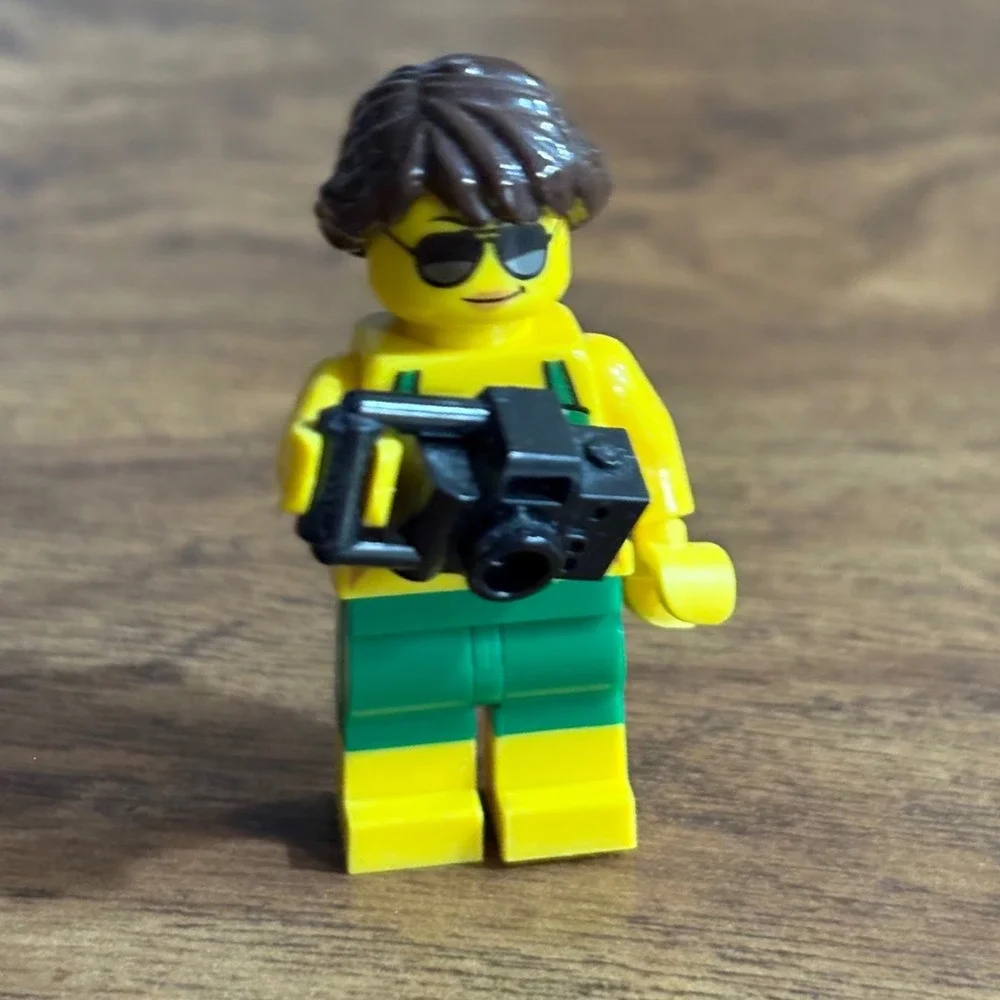 Lego Female Minifigure Green Polka Dot Bikini Sunglasses Camera Lifeguard Beach